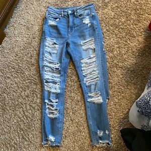 American eagle distressed mom jeans